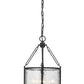 Z-Lite Barrington 12" 4-Light Matte Black Pendant Light With Clear Waterglass Shade