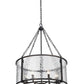 Z-Lite Barrington 26" 6-Light Matte Black Pendant Light With Clear Waterglass Shade