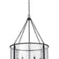 Z-Lite Barrington 26" 6-Light Matte Black Pendant Light With Clear Waterglass Shade