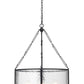 Z-Lite Barrington 26" 6-Light Matte Black Pendant Light With Clear Waterglass Shade