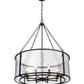 Z-Lite Barrington 32" 8-Light Matte Black Pendant Light With Clear Waterglass Shade