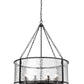 Z-Lite Barrington 32" 8-Light Matte Black Pendant Light With Clear Waterglass Shade