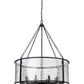 Z-Lite Barrington 32" 8-Light Matte Black Pendant Light With Clear Waterglass Shade