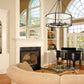 Z-Lite Barrington 32" 8-Light Matte Black Pendant Light With Clear Waterglass Shade