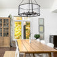 Z-Lite Barrington 32" 8-Light Matte Black Pendant Light With Clear Waterglass Shade