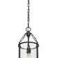 Z-Lite Barrington 8" 1-Light Matte Black Pendant Light With Clear Waterglass Shade
