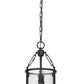 Z-Lite Barrington 8" 1-Light Matte Black Pendant Light With Clear Waterglass Shade