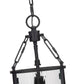 Z-Lite Barrington 8" 1-Light Matte Black Pendant Light With Clear Waterglass Shade