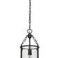 Z-Lite Barrington 8" 1-Light Matte Black Pendant Light With Clear Waterglass Shade