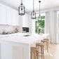 Z-Lite Barrington 8" 1-Light Matte Black Pendant Light With Clear Waterglass Shade
