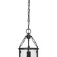 Z-Lite Barrington 8" 1-Light Matte Black Pendant Light With Clear Waterglass Shade
