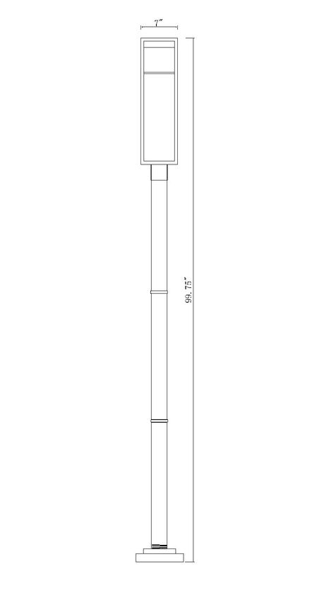 Z-Lite Barwick 585PHBR-567P-BK-LED 1-Light LED-Integrated Black Aluminum Frame Etched Glass Shade Outdoor Post Mounted Fixture