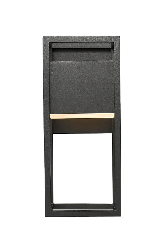 Z-Lite Barwick 6" 1-Light LED Black Aluminum Outdoor Wall Sconce With Etched Glass Shade