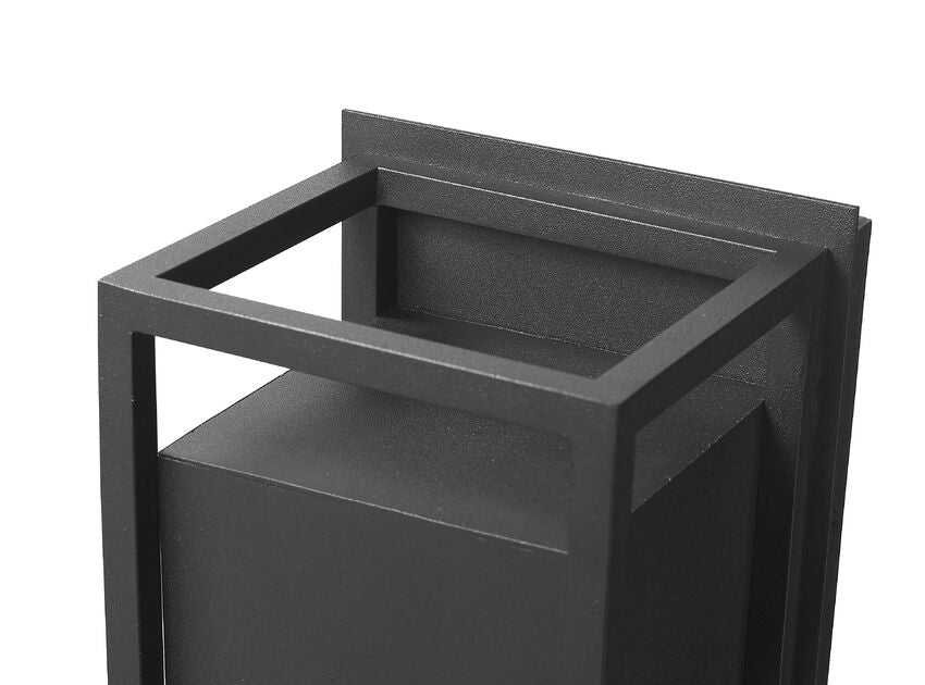 Z-Lite Barwick 6" 1-Light LED Black Aluminum Outdoor Wall Sconce With Etched Glass Shade