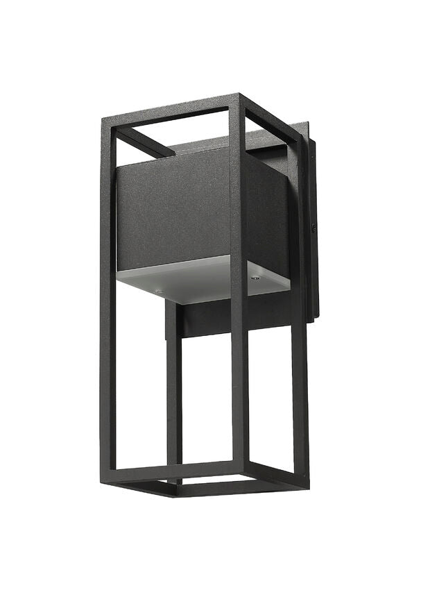 Z-Lite Barwick 6" 1-Light LED Black Aluminum Outdoor Wall Sconce With Etched Glass Shade