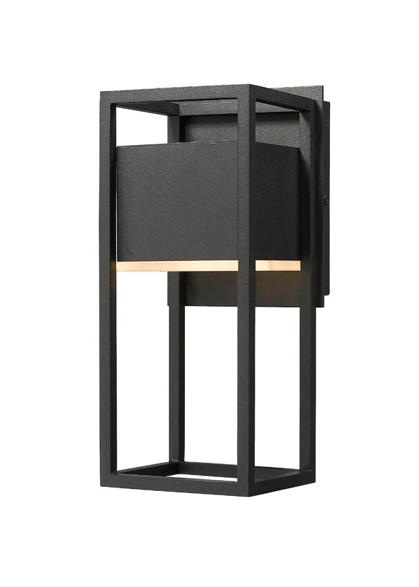 Z-Lite Barwick 6" 1-Light LED Black Aluminum Outdoor Wall Sconce With Etched Glass Shade