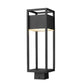 Z-Lite Barwick 6" W x 20" H 1-Light LED Black Outdoor Post Mount Fixture With Etched Glass Shade