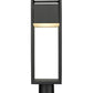 Z-Lite Barwick 6" W x 21" H 1-Light LED Black Outdoor Post Mount Fixture With Etched Glass Shade