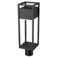 Z-Lite Barwick 6" W x 21" H 1-Light LED Black Outdoor Post Mount Fixture With Etched Glass Shade