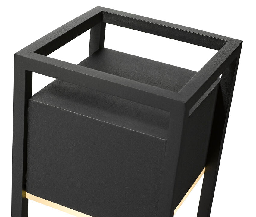 Z-Lite Barwick 6" W x 21" H 1-Light LED Black Outdoor Post Mount Fixture With Etched Glass Shade