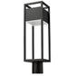 Z-Lite Barwick 6" W x 21" H 1-Light LED Black Outdoor Post Mount Fixture With Etched Glass Shade