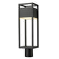 Z-Lite Barwick 6" W x 21" H 1-Light LED Black Outdoor Post Mount Fixture With Etched Glass Shade