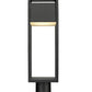 Z-Lite Barwick 6" W x 23" H 1-Light LED Black Outdoor Pier Mounted Fixture and Square Pier Mount Hardware With Etched Glass Shade