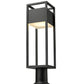 Z-Lite Barwick 6" W x 23" H 1-Light LED Black Outdoor Pier Mounted Fixture and Square Pier Mount Hardware With Etched Glass Shade