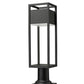 Z-Lite Barwick 6" W x 23" H 1-Light LED Black Outdoor Pier Mounted Fixture and Square Pier Mount Hardware With Etched Glass Shade