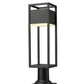 Z-Lite Barwick 6" W x 23" H 1-Light LED Black Outdoor Pier Mounted Fixture and Square Pier Mount Hardware With Etched Glass Shade