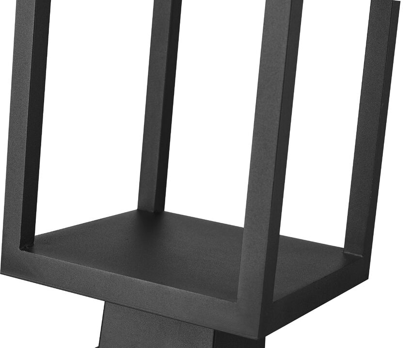 Z-Lite Barwick 7" W x 26" H 1-Light LED Black Outdoor Post Mount Fixture With Etched Glass Shade