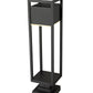 Z-Lite Barwick 7" W x 28" H 1-Light LED Black Outdoor Pier Mounted Fixture and Square Pier Mount Hardware With Etched Glass Shade