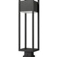 Z-Lite Barwick 7" W x 28" H 1-Light LED Black Outdoor Pier Mounted Fixture and Square Pier Mount Hardware With Etched Glass Shade