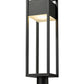 Z-Lite Barwick 7" W x 29" H 1-Light LED Black Outdoor Pier Mounted Fixture and Square Pier Mount Hardware With Etched Glass Shade