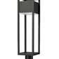 Z-Lite Barwick 7" W x 29" H 1-Light LED Black Outdoor Pier Mounted Fixture and Square Pier Mount Hardware With Etched Glass Shade