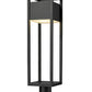 Z-Lite Barwick 7" W x 29" H 1-Light LED Black Outdoor Pier Mounted Fixture and Square Pier Mount Hardware With Etched Glass Shade