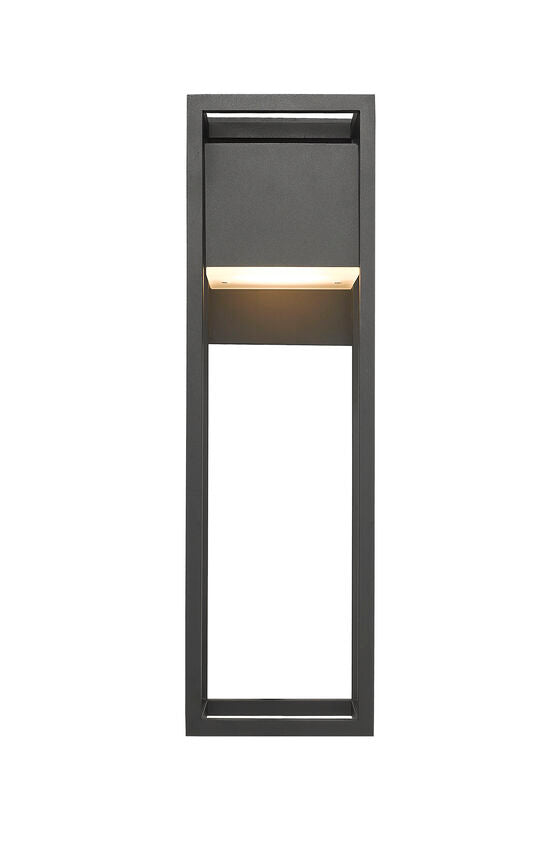 Z-Lite Barwick 8" 1-Light LED Black Aluminum Outdoor Wall Sconce With Etched Glass Shade