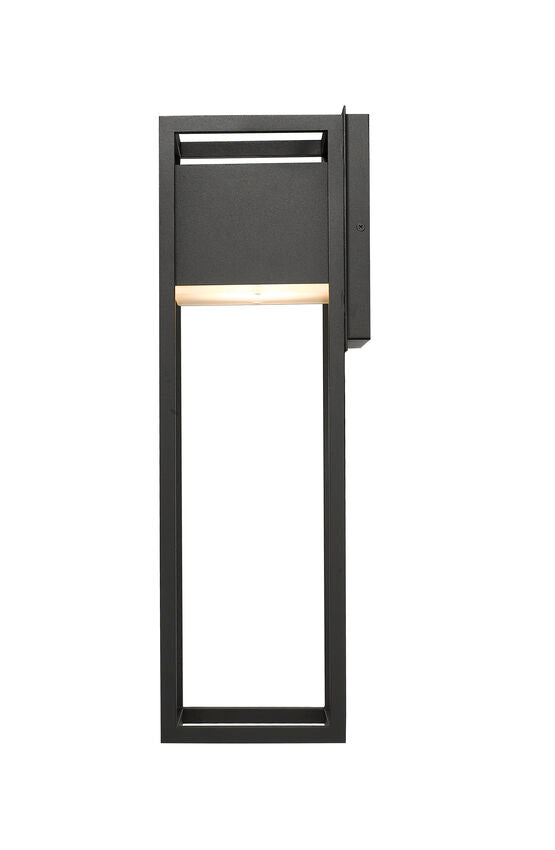 Z-Lite Barwick 8" 1-Light LED Black Aluminum Outdoor Wall Sconce With Etched Glass Shade