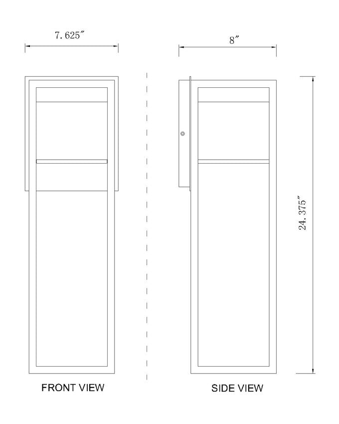 Z-Lite Barwick 8" 1-Light LED Black Aluminum Outdoor Wall Sconce With Etched Glass Shade
