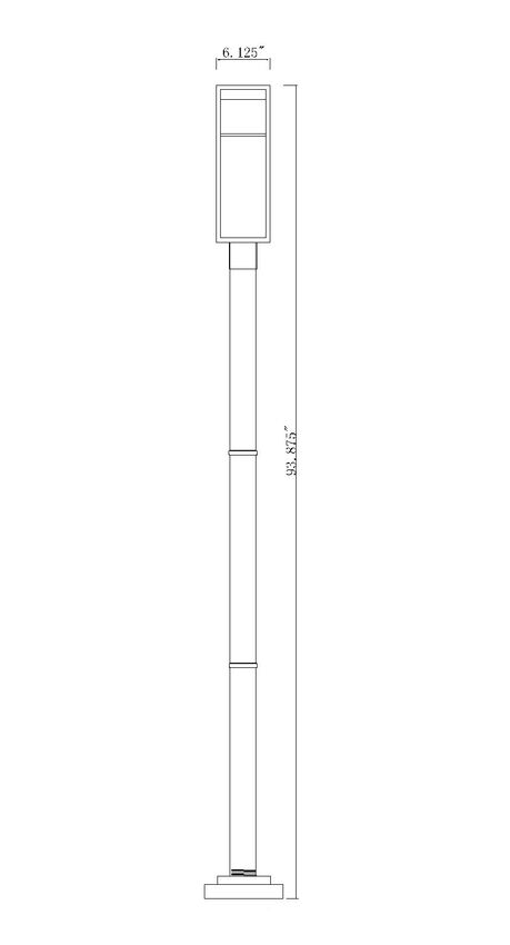 Z-Lite Barwick 9" W x 95" H 1-Light LED-Integrated Black Aluminum Frame Etched Glass Shade Outdoor Post Mounted Fixture