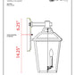 Z-Lite Bayland 11" 3-Light Black Outdoor Wall Sconce With Clear Seedy Glass Shade