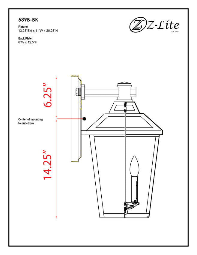 Z-Lite Bayland 11" 3-Light Black Outdoor Wall Sconce With Clear Seedy Glass Shade