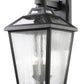 Z-Lite Bayland 11" 3-Light Black Outdoor Wall Sconce With Clear Seedy Glass Shade