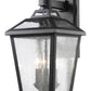 Z-Lite Bayland 9" 3-Light Black Outdoor Wall Sconce With Clear Seedy Glass Shade