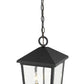 Z-Lite Beacon 10" 2-Light Black Aluminum Outdoor Chain Mount Ceiling Fixture With Clear Beveled Glass Shade