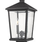 Z-Lite Beacon 10" 2-Light Black Outdoor Post Mount Fixture With Clear Beveled Glass Shade