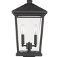 Z-Lite Beacon 10" 2-Light Black Outdoor Post Mount Fixture With Clear Beveled Glass Shade