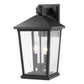 Z-Lite Beacon 10" 2-Light Black Outdoor Wall Sconce With Clear Beveled Glass Shade