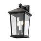 Z-Lite Beacon 10" 2-Light Black Outdoor Wall Sconce With Clear Beveled Glass Shade