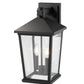 Z-Lite Beacon 10" 2-Light Black Outdoor Wall Sconce With Clear Beveled Glass Shade